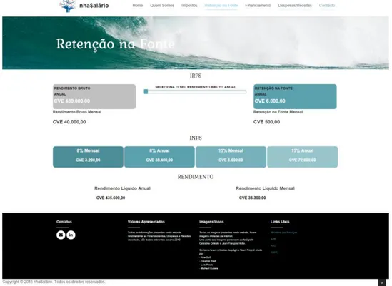 Figura 23: Layout/ Página Retenção na Fonte 