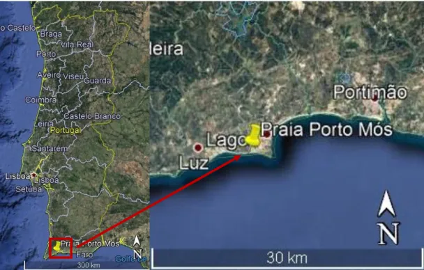 Figura 4.4 - Enquadramento Geogáfico da Praia de Porto de Mós. 