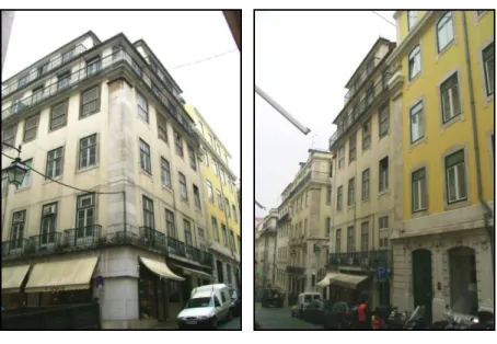 Figura I.2 – Diferentes perspectivas de um edifício Pombalino do séc. XVIII 