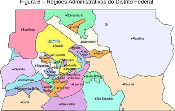Figura 6 – Regiões Administrativas do Distrito Federal. 