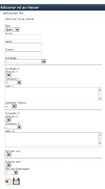 Figura 4.22: Protótipo de interface para representar um configurador de queries