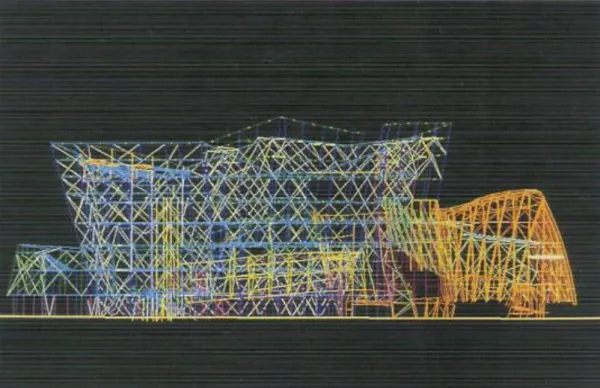 Figura 3.11. Modelo aramado digital do Walt Disney Concert Hall. Fonte: GERACE, 2009, p
