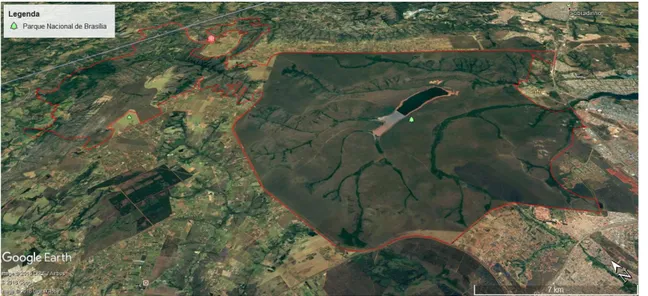 Figura 1. Parque Nacional de Brasília. Fonte: Google Earth (2018). 