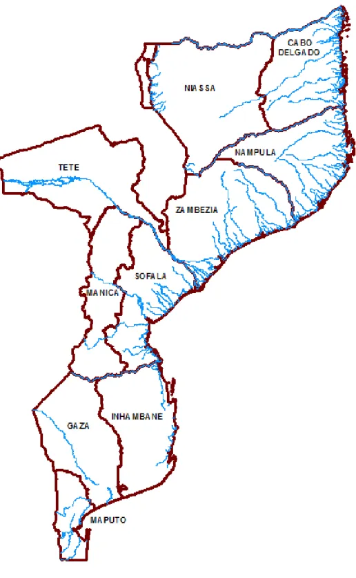 Figure 1  Map of Mozambique 