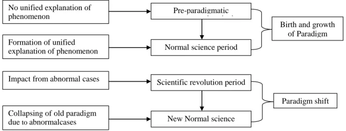 Figure 2-1: Summary of revolutionary process in a paradigm perspective. 