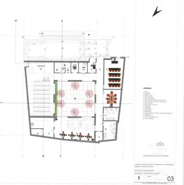 Figura 2 – Planta de arquitectura, rés de chão do Edifício para a    
