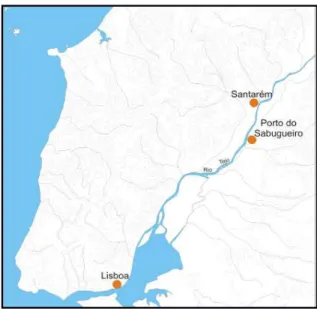 Figura 1. Localização de Porto do Sabugueiro no Estuário do Tejo 