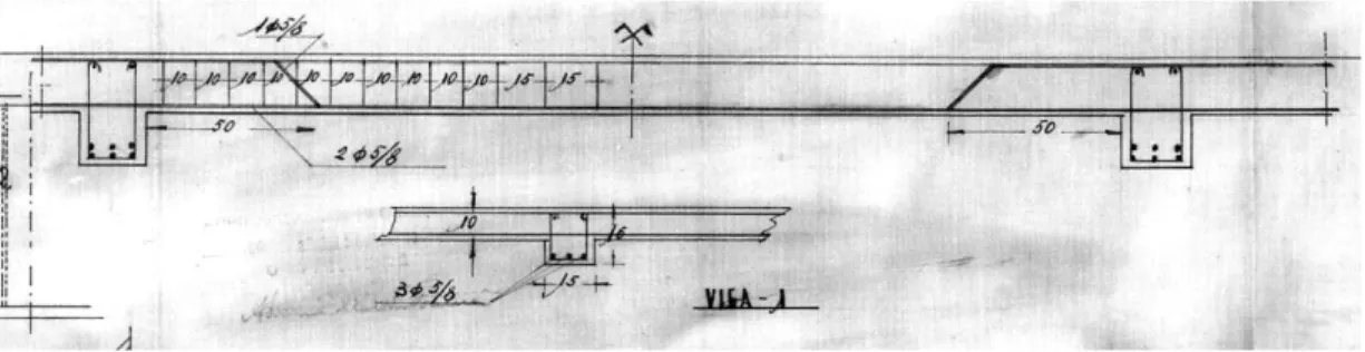 Figura 18 – Pormenor construtivo das armaduras nas lajes e vigas do pavimento do piso 1 [6] 