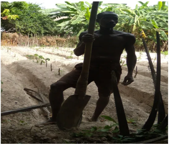 Figura 11: Homem trabalhando a terra com o kayendo. 63
