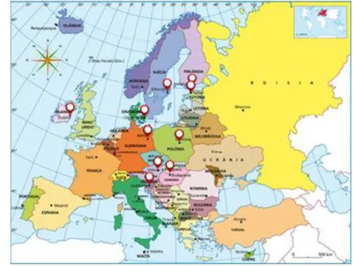 Figura  4  -  Capitais  europeias  com  sistemas  PAYT  implementados  (Fonte:(Piedade,  Limbert,  &amp; 