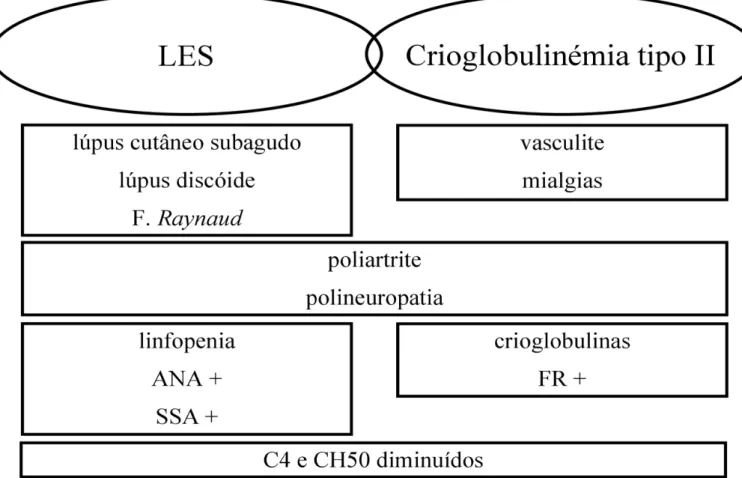 Figura 8 – Tabela evidenciando dados a favor do diagnóstico de criglobulinémia associada a  LES