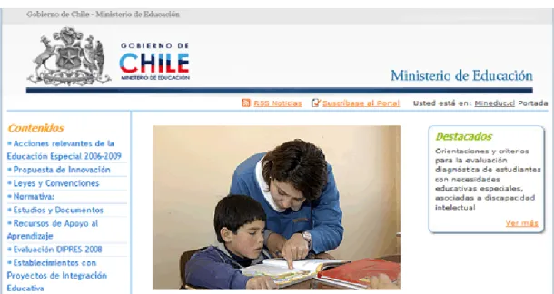 Ilustración 17    Imagen Sitio Web Mineduc, Chile.  