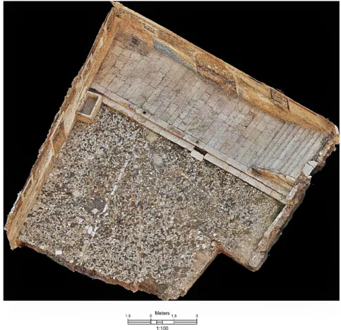 Figura II.6 - Vista Norte do pátio do complexo palaciano de época Moderna, pertença  da família dos Condes de Coculim, intervencionado no sector 3 (NETO ET AL., 2017,  p.14)