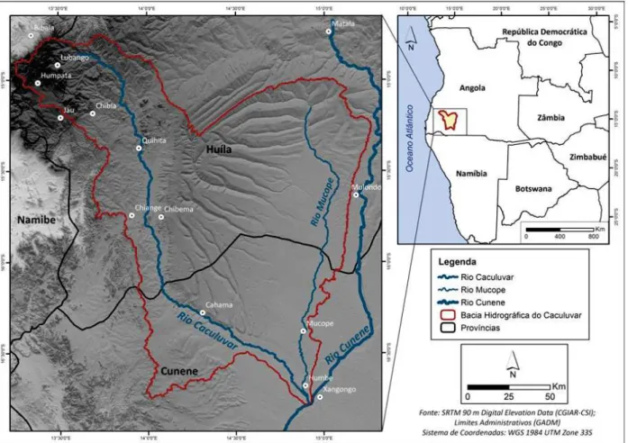 Figura 1. Enquadramento geográfico da bacia hidrográfica do rio Caculuvar 