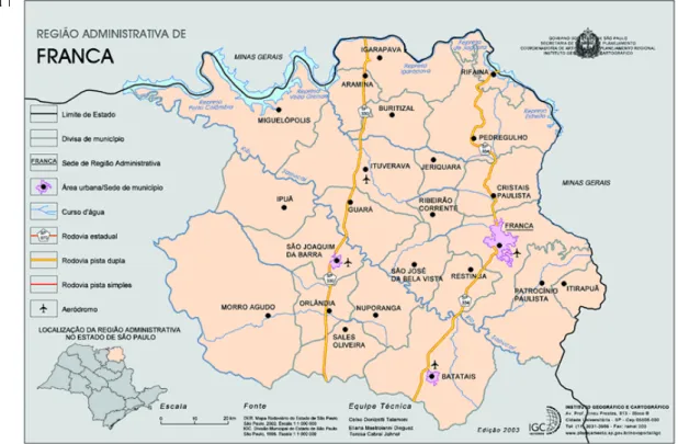 FIGURA 2: Região administrativa de Franca 