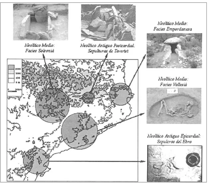 Fig. 4.1. Pratiques funéraires néolithiques dans le nord-est de la Péninsule ibérique 