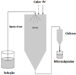 Figura 9 – Representação do processo Spray drying  Fonte: Estevinho et al., 2013 