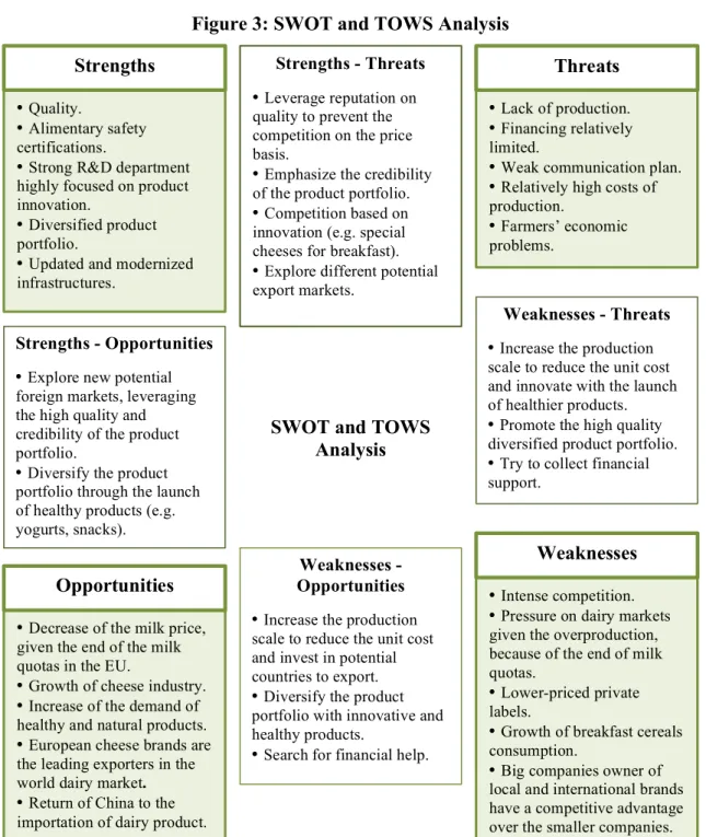 Figure 3: SWOT and TOWS Analysis 