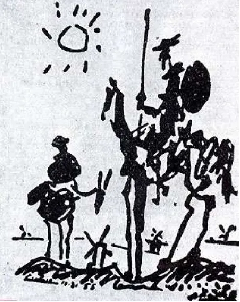 Figura 2 - Don Quijote. Tinta china de Pablo Picasso, 1955