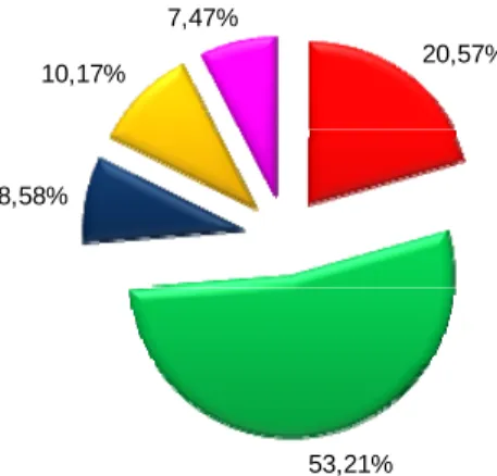 Gráfico 2 – Distribuição das U.C.E por classes  Fonte: Entrevistas realizadas pela autora