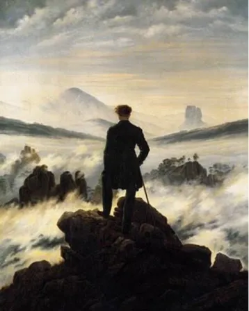 Figura 2 – O Viajante sobre Mar de Névoa,  Caspar David Friedrich, 1818 