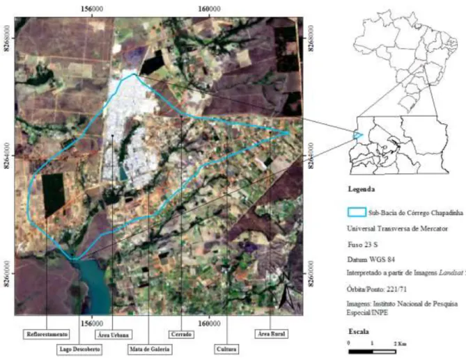 Figura  04  -  Mapa  de  Localização  do  Território  da  Sub-Bacia  do  Córrego  Chapadinha/Brazlândia/DF