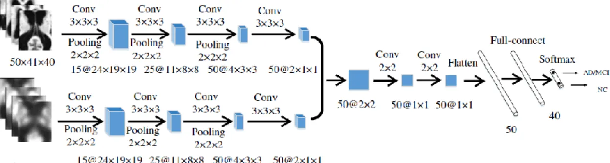 Figure 2.25 Multi-modality cascaded CNN architecture. This CNN was drawn by Lio et al