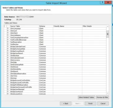 Figure 10 – Table Import Wizard from SSAS; 