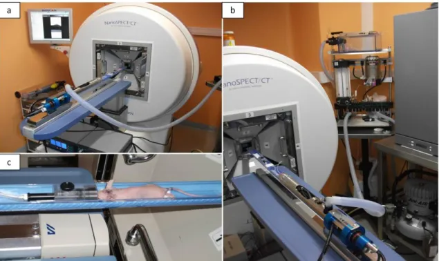 Figura  6.  Equipamento  NanoSPECT/CT  utilizado  para  aquisição  das  imagens  de  tomografia  computadorizada por emissão de fóton único
