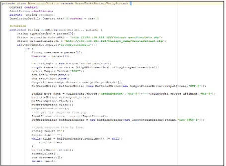Figure 45. Code part from android studio for patient data retrieval