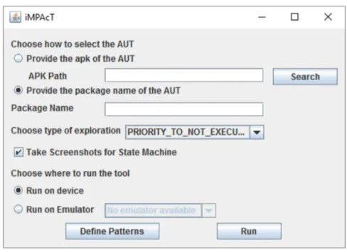 Figure 3.2: iMPAcT tool Configurator - Main window