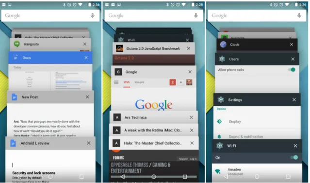 Figure 4.1: Recent Apps working in background on Android