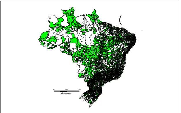 Figura 1 - Municípios com menos de 20 mil habitantes – Brasil, 2000 