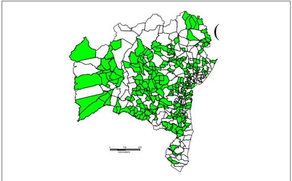 Figura 2 - Municípios com menos de 20 mil habitantes – Bahia, 2000 