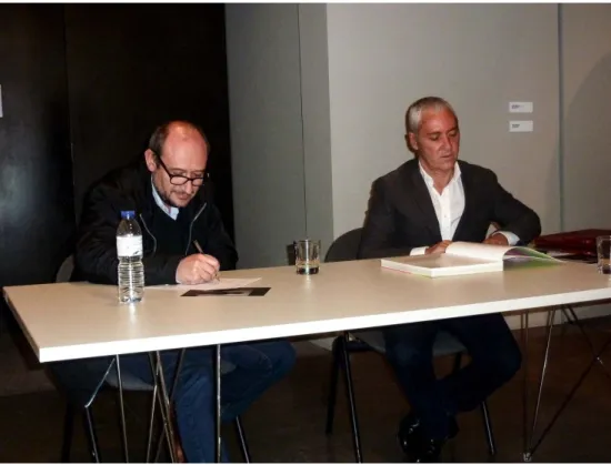 Fig. 1 – Carlos Bessa Pereira e Francisco Capelo, MNAC-MC, 2013 Fotograﬁa de Adelaide Duarte