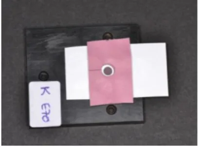 Figure 3.2 - Shear bond strength  device filled with Kooliner. 