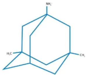 Figure  1.3.1  –  Chemical  structure  of  memantine:  three-ring  structure;  bridgehead  amine  (–NH 2
