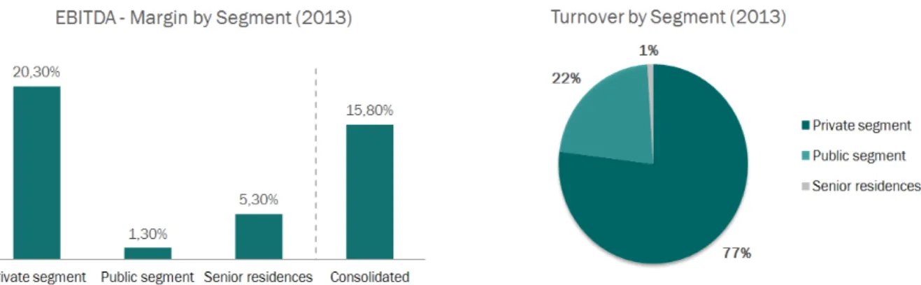 Figure 1 – EBITDA and Turnover by segment; Source: Company Report 2013 