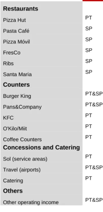 Table 20: Sub-segments geographical distribution  (Source: Company data) 