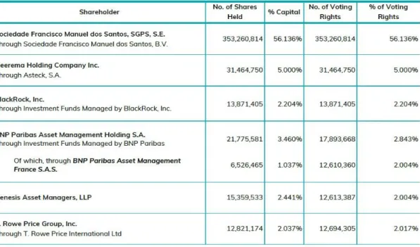 Figure 17 - Jerónimo Martins Shareholders 