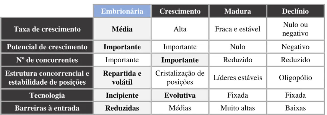 Tabela 3 - Ciclo de Vida na Indústria 