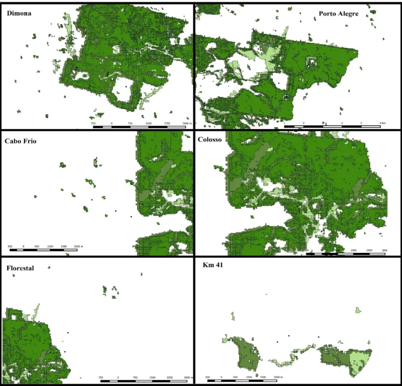 Figure S1. Map showing the distribution of the different successional stages of secondary forest for each reserve in  the Biological Dynamics of Forest Fragments Project (BDFFP) study area, in the central Amazon