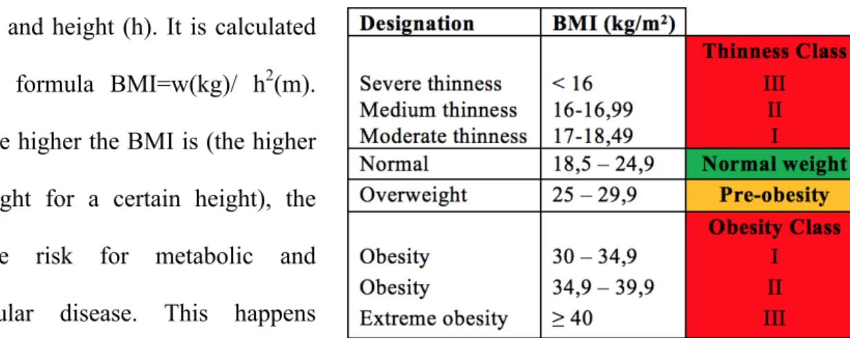 Table 6 – BMI reference values 