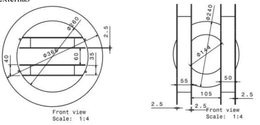 Figura 8 – Desenho técnico do  esboço de encaixe das bobinas internas nas externas