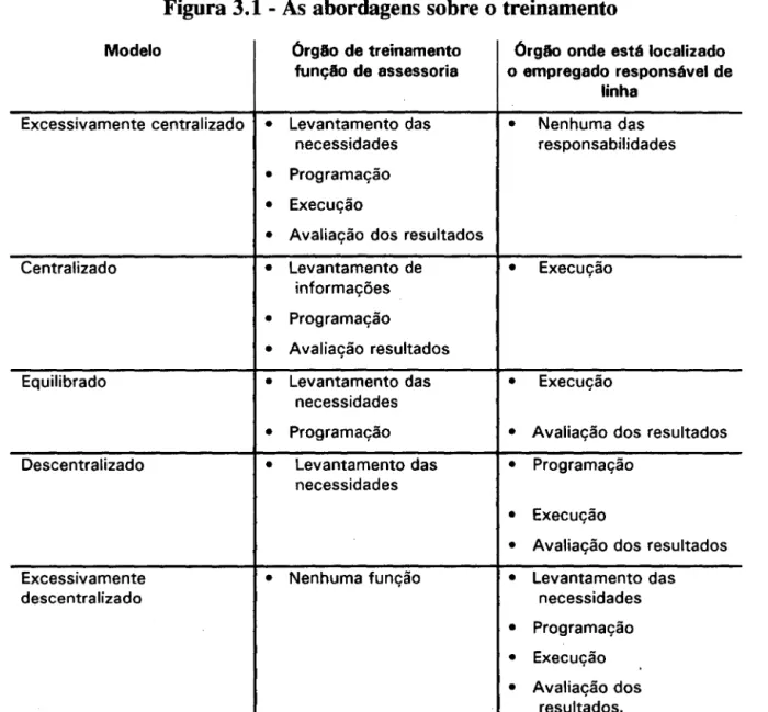 Figura 3.1 - As  abordagens sobre o treinamento 