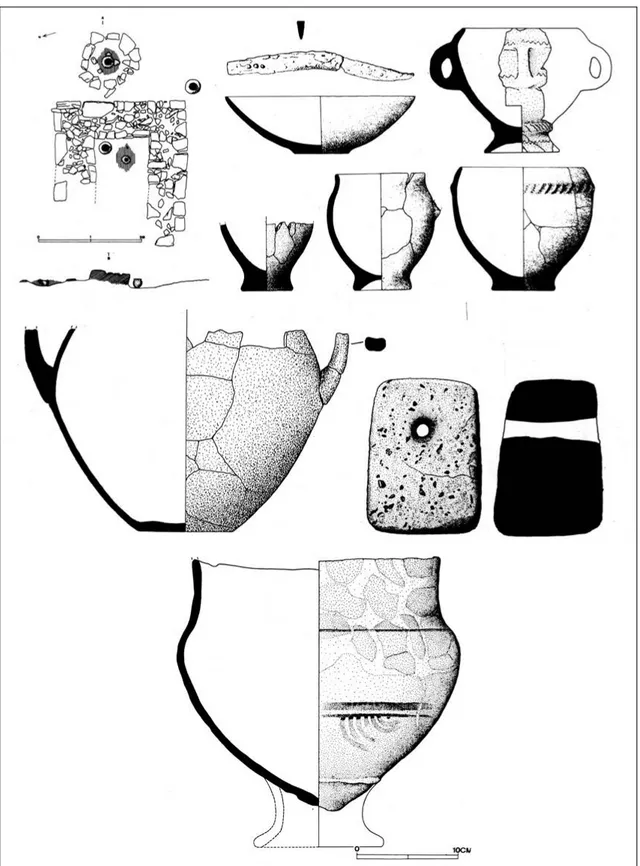 Figura 5. Planta y materiales de la necrópolis de Atafona (Silva y Gomes 1992).