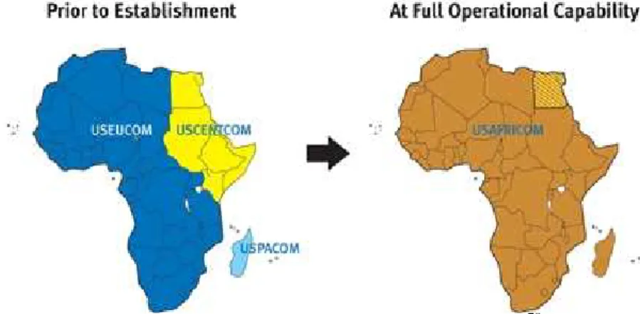 Figura 1.2 – Antes e depois da criação do AFRICOM 