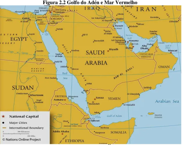 Figura 2.2 Golfo do Adén e Mar Vermelho 