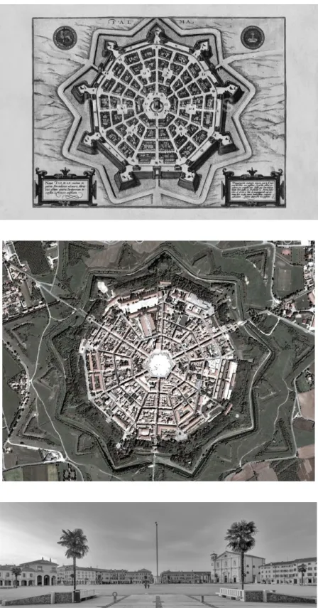 Fig.   6   Cidade   Renascentista   -­‐   Plano   de   Palmanova   (Itália).   Imagem   obtida   em:   http://www.historic-­‐maps.de/stadtansichten-­‐