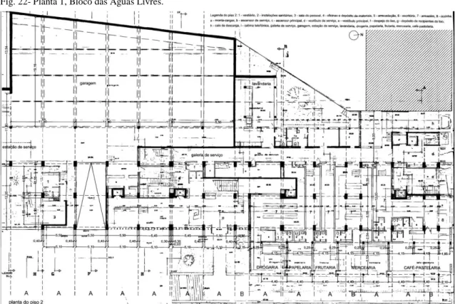 Fig. 22- Planta 1, Bloco das Águas Livres.